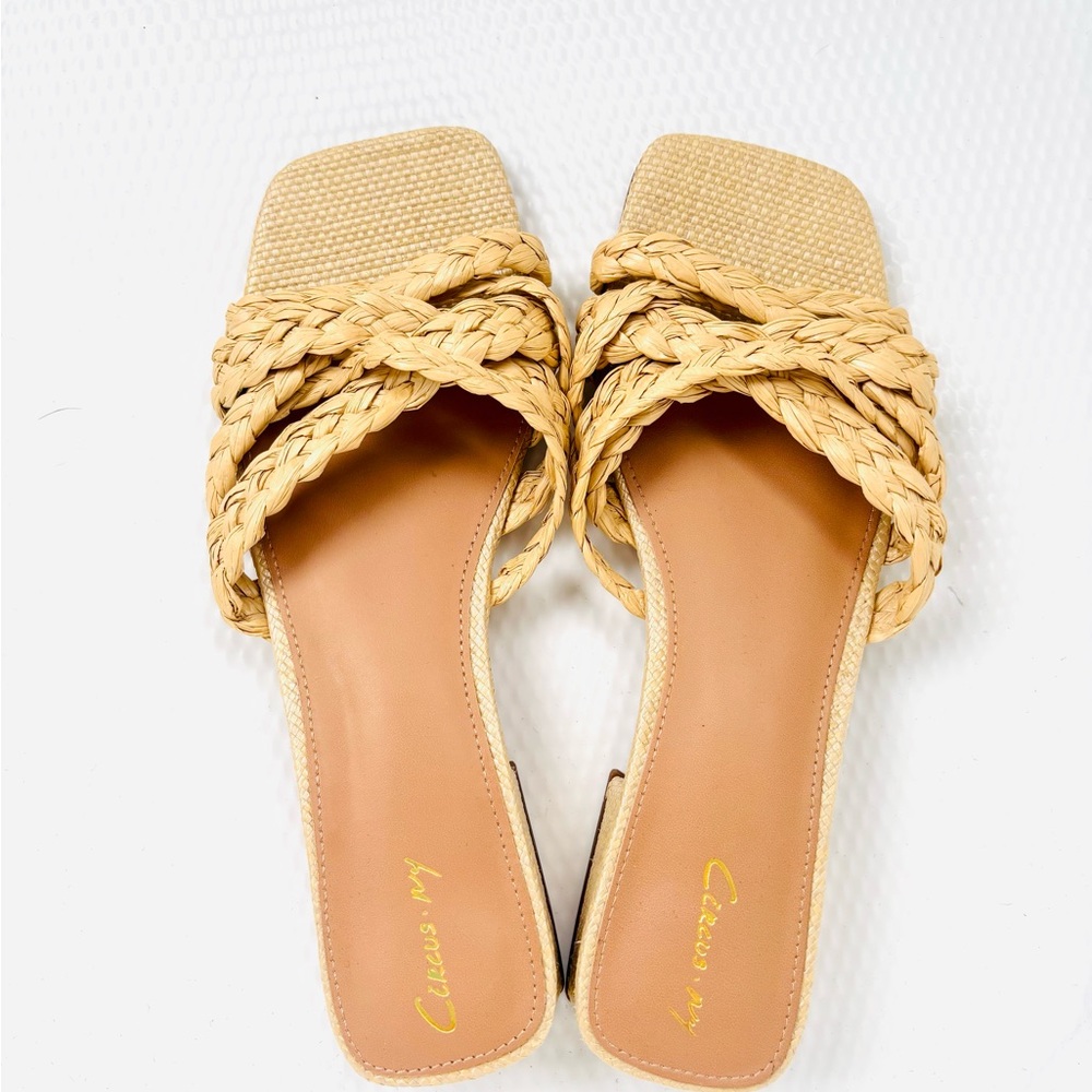 Circus by Sam Edelman Tan Braided Slide Sandals